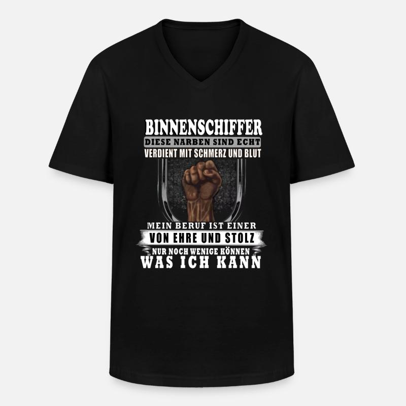 Binnenschiffer - Männer-T-Shirt mit V-Ausschnitt - Schwarz