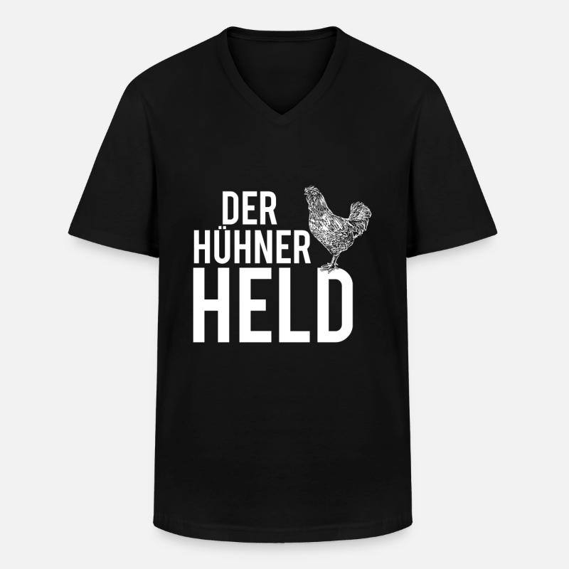 Der Hühner Held - Männer-T-Shirt mit V-Ausschnitt - Schwarz
