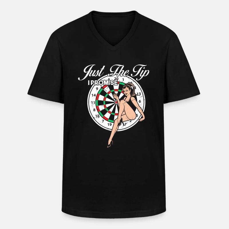 Darts Spruch Design - Männer-T-Shirt mit V-Ausschnitt - Schwarz