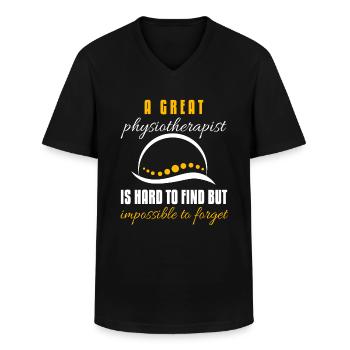 Physiotherapist Physiotherapy Physio Massage - Men's V-Neck T-Shirt - black - Front - AI Model Male 178 dark (178cm)
