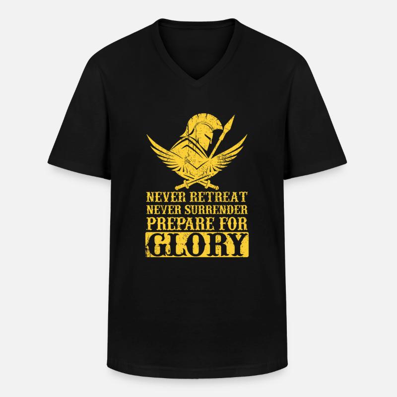 Spartaner Molon Labe - Männer-T-Shirt mit V-Ausschnitt - Schwarz