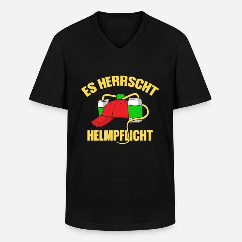 Es herrscht Helmpflicht - Männer-T-Shirt mit V-Ausschnitt - Schwarz
