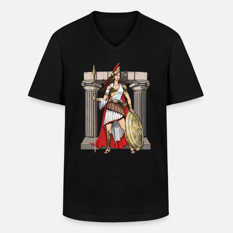 Athena Griechische Göttin - Männer-T-Shirt mit V-Ausschnitt - Schwarz