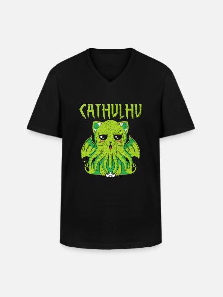 Cathulhu Saying Design - Men's V-Neck T-Shirt - black