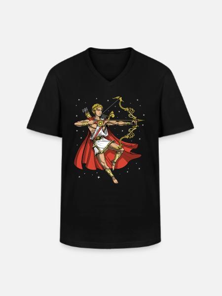 Ancient Greek God Apollo - Men's V-Neck T-Shirt - black