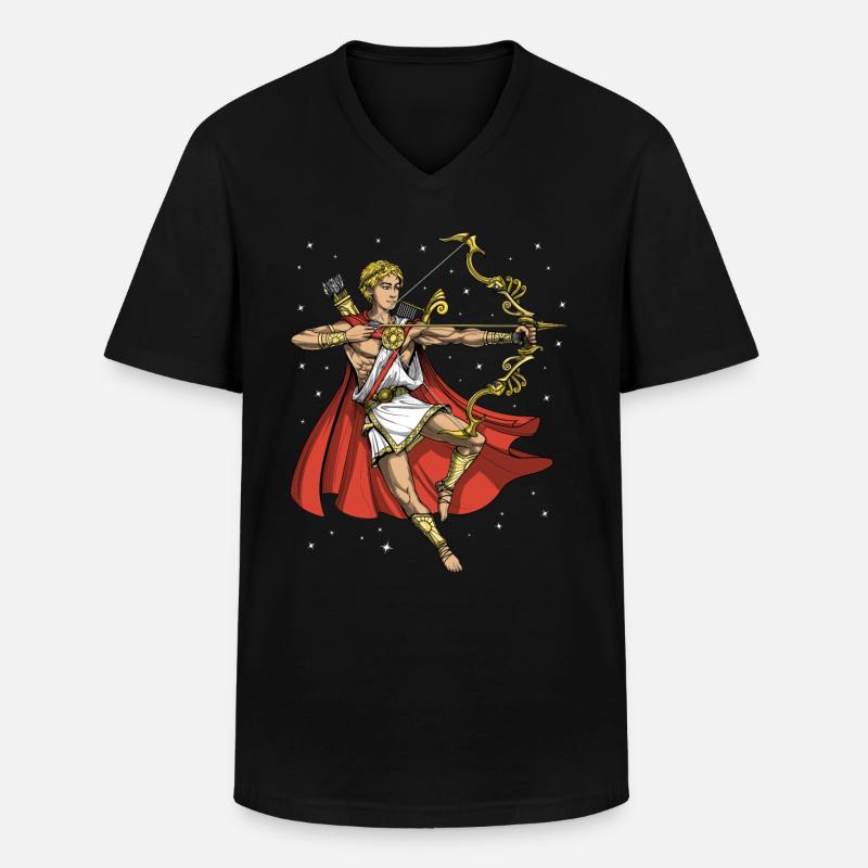 Altgriechischer Gott Apollo - Männer-T-Shirt mit V-Ausschnitt - Schwarz