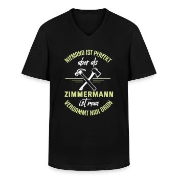 Zimmermann Zimmerer Zimmerei Schreiner Handwerker - Männer-T-Shirt mit V-Ausschnitt - Schwarz - Vorne - AI Model Male 178 dark (178cm)