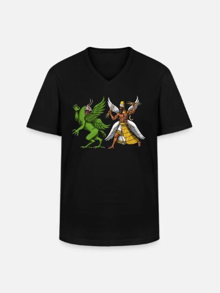 Tiamat And Marduk Sumerian Mythology - Men's V-Neck T-Shirt - black