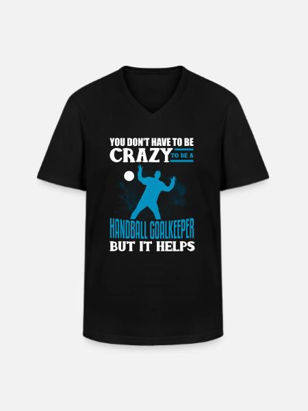 Håndbold målmand Håndbold hold Ballsport - Klassisk herre T-shirt med V-udskæring - sort