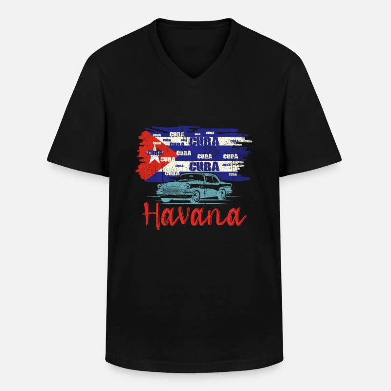Kuba Hanvana - Männer-T-Shirt mit V-Ausschnitt - Schwarz