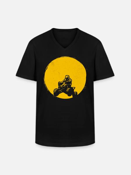 VTT Silhouette Quad Sun Cadeau - T-shirt col V Homme - noir