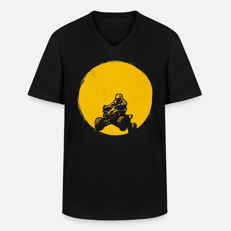 ATV Silhouette Quad Sonne Geschenk - Männer-T-Shirt mit V-Ausschnitt - Schwarz
