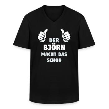 BJÖRN Vorname Name Lustig Spruch - Männer-T-Shirt mit V-Ausschnitt - Schwarz - Vorne - AI Model Male 178 dark (178cm)