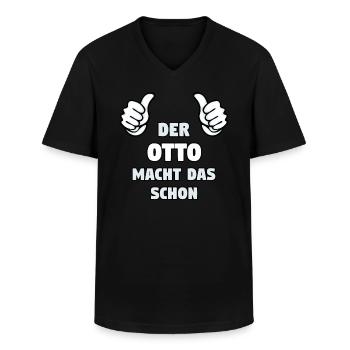 OTTO Vorname Name Lustig Spruch - Männer-T-Shirt mit V-Ausschnitt - Schwarz - Vorne - AI Model Male 178 dark (178cm)