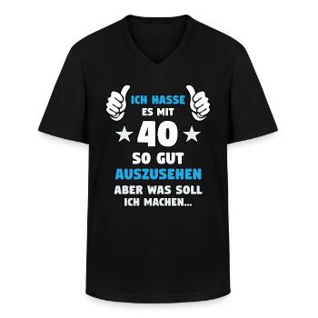 40. Geburtstag - Männer-T-Shirt mit V-Ausschnitt - Schwarz - Vorne - AI Model Male 178 dark (178cm)