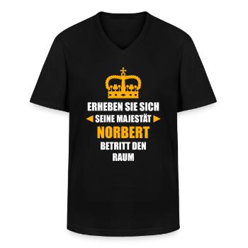 NORBERT Vorname Name Spruch Lustig Majestät - Männer-T-Shirt mit V-Ausschnitt - Schwarz - Vorne - AI Model Male 178 dark (178cm)
