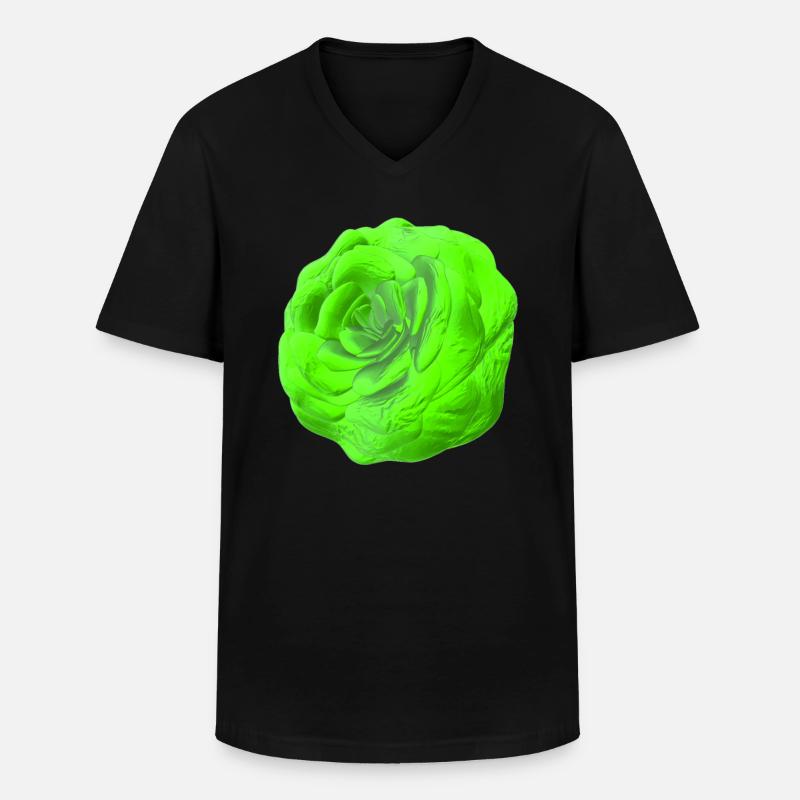 Rosa Verde - Maglietta da uomo classica con scollo a V - nero