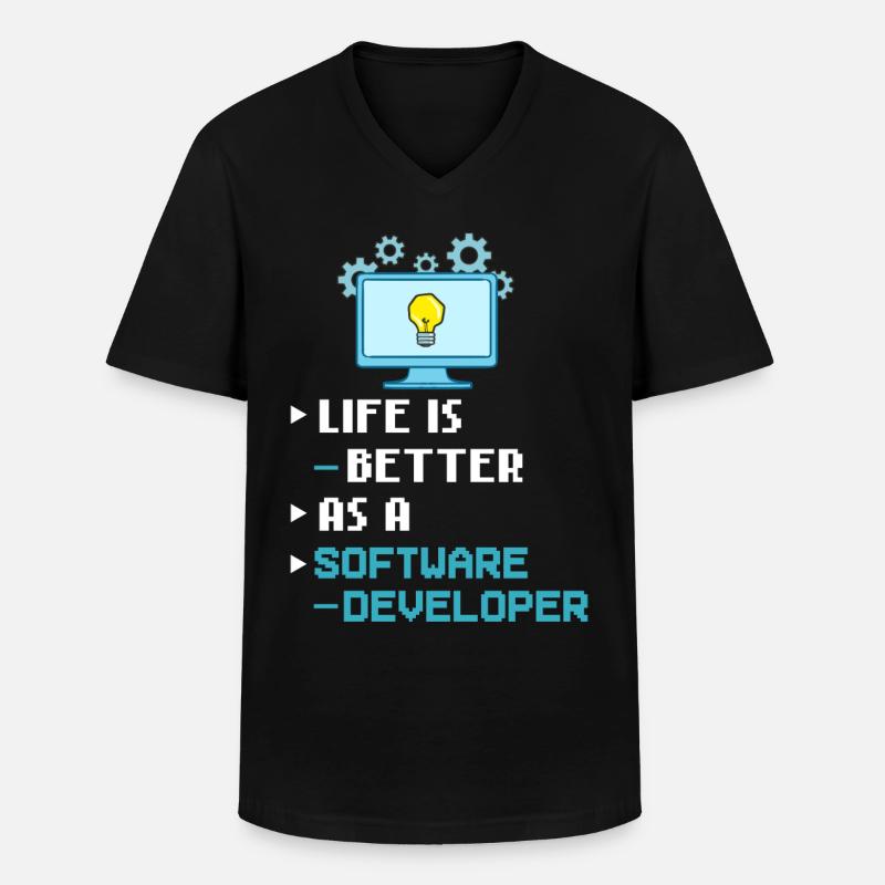 Software Entwicklung Softwareentwickler Entwickler - Männer-T-Shirt mit V-Ausschnitt - Schwarz
