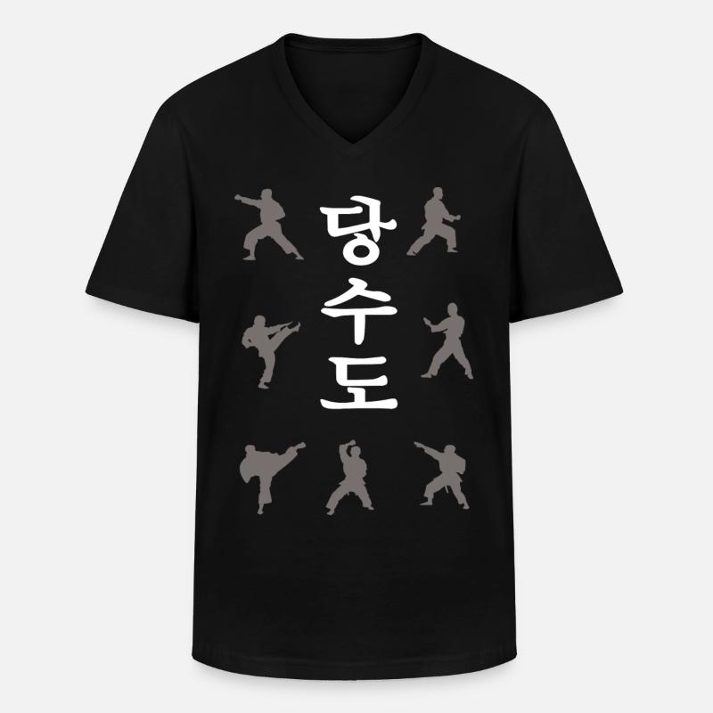 Tangsoodo Technik Shirt - Männer-T-Shirt mit V-Ausschnitt - Schwarz