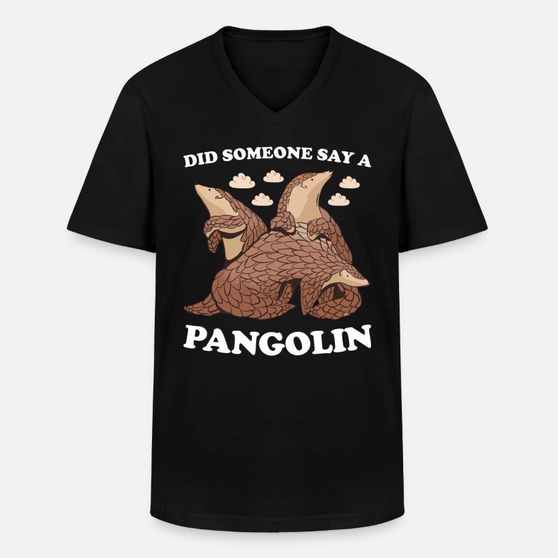 Did Someone Say A Pangolin - Männer-T-Shirt mit V-Ausschnitt - Schwarz
