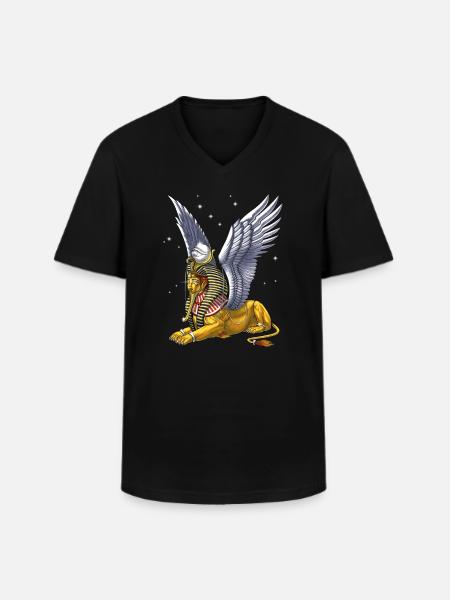 Ancient Egyptian Mythology Sphinx - Men's V-Neck T-Shirt - black