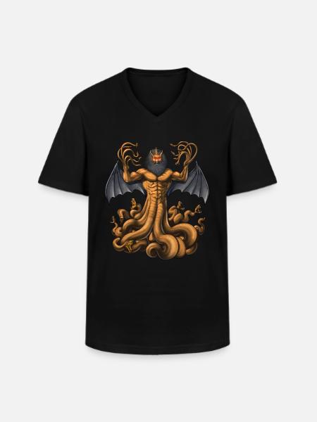 Griekse Mythologie Godheid Typhon - Klassiek mannen T-shirt met V-hals - zwart