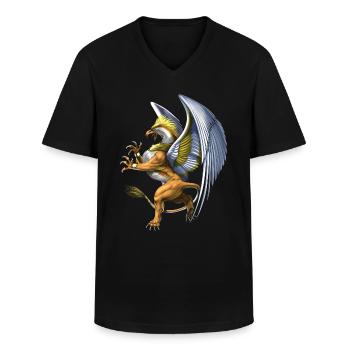 Greek Mythology Creature Griffin - Men's V-Neck T-Shirt - black - Front - AI Model Male 178 dark (178cm)