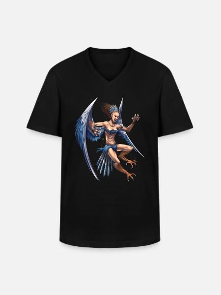 Greek Mythology Deity Harpy - Men's V-Neck T-Shirt - black
