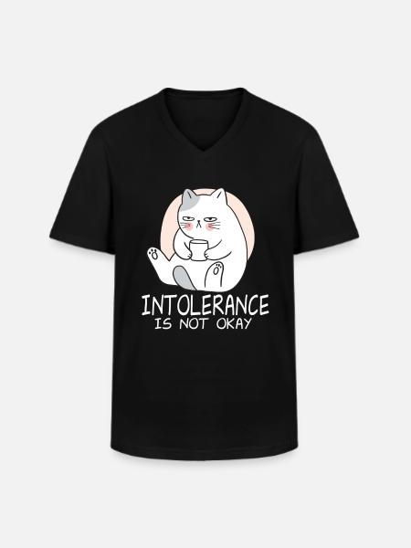 Intolerance is not okay - Men's V-Neck T-Shirt - black