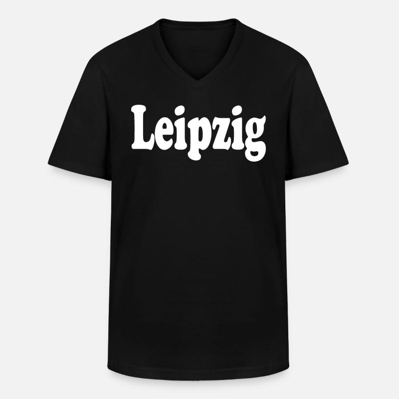 Leipzig - Männer-T-Shirt mit V-Ausschnitt - Schwarz