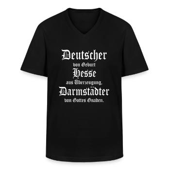 Cooler Hessen Darmstädter Spruch - Männer-T-Shirt mit V-Ausschnitt - Schwarz - Vorne - AI Model Male 178 dark (178cm)