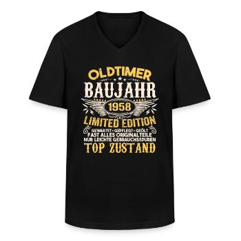Original 1958 Jahrgang Retro Geburtstag Vintage - Männer-T-Shirt mit V-Ausschnitt - Schwarz - Vorne - AI Model Male 178 dark (178cm)