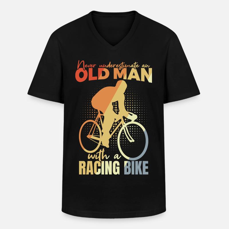 Fahrrad Opa - Männer-T-Shirt mit V-Ausschnitt - Schwarz