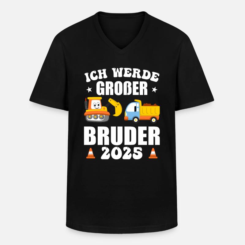 Ich Werde Großer Bruder 2025 - Männer-T-Shirt mit V-Ausschnitt - Schwarz