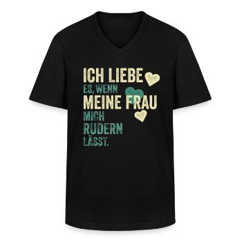 Ruderer Rudersport Rudern Spruch Geschenk - Männer-T-Shirt mit V-Ausschnitt - Schwarz - Vorne - AI Model Male 178 dark (178cm)