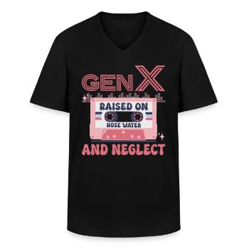 Generation X Humor - Männer-T-Shirt mit V-Ausschnitt - Schwarz - Vorne - AI Model Male 178 dark (178cm)