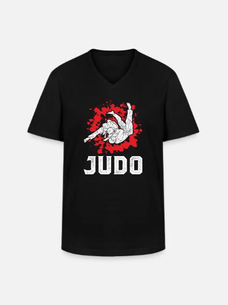 judo - Men's V-Neck T-Shirt - black