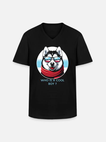 Cool Husky Showcase - Men's V-Neck T-Shirt - black
