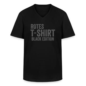Édition noire rouge - T-shirt col V Homme - noir - Devant - AI Model Male 178 dark (178cm)