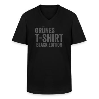 Grünes TShirt Black Edition - Männer-T-Shirt mit V-Ausschnitt - Schwarz - Vorne - AI Model Male 178 dark (178cm)