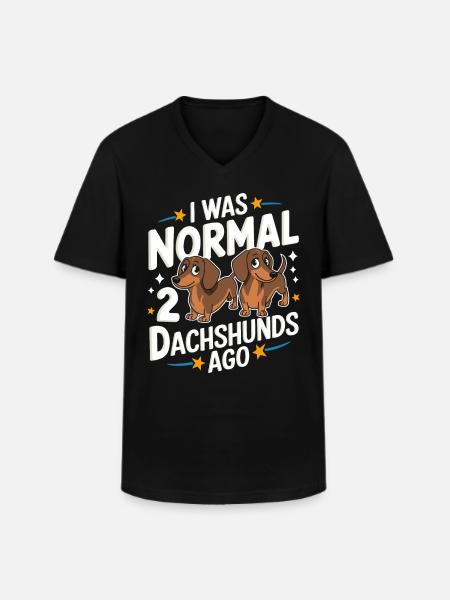 Chien teckel - T-shirt col V Homme - noir