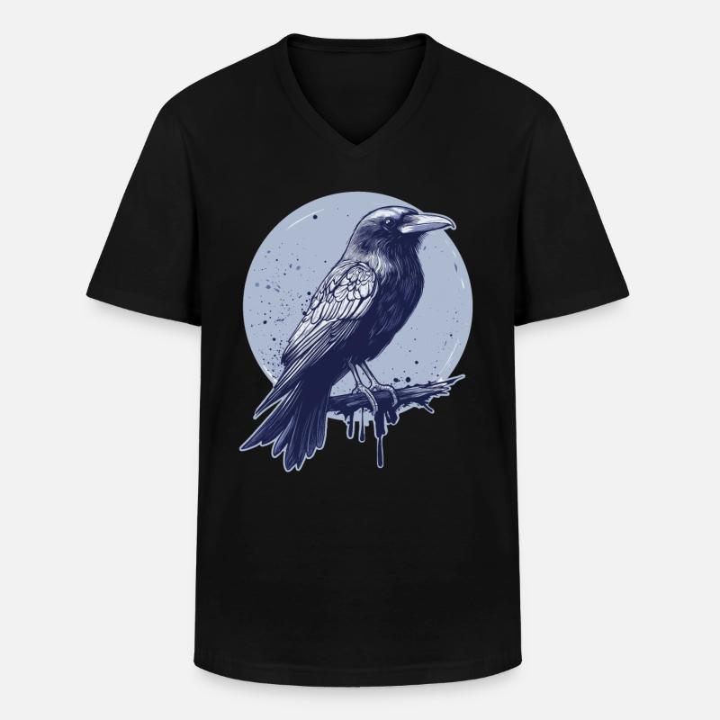 Rabe Krähe - Männer-T-Shirt mit V-Ausschnitt - Schwarz