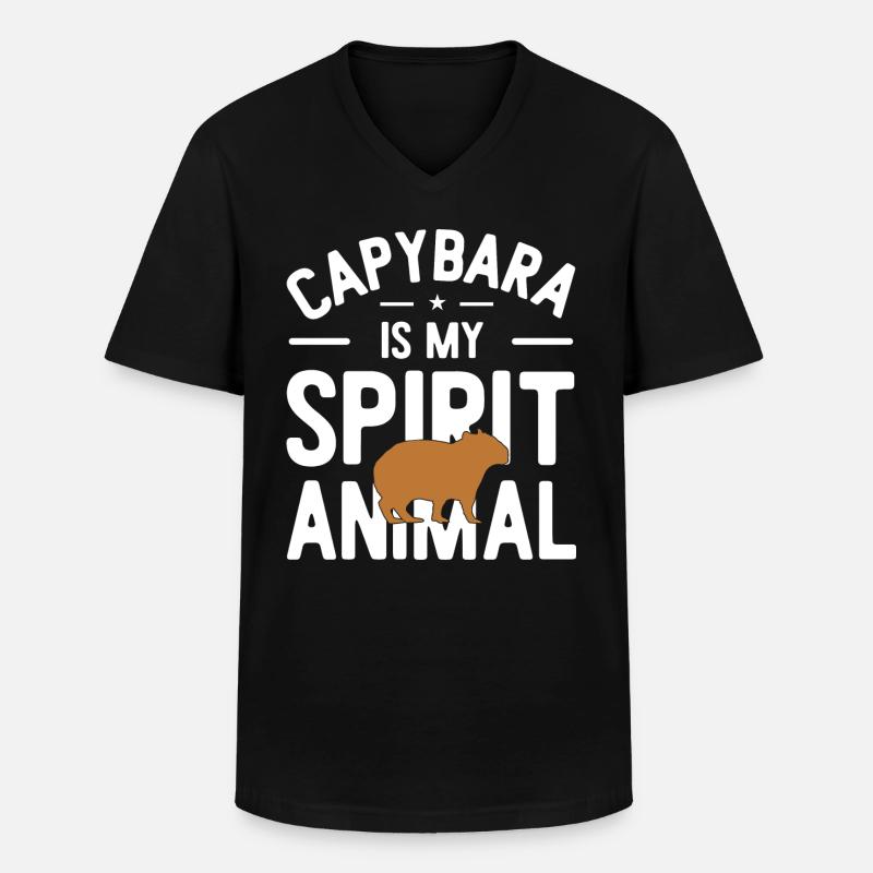 Capybara - Männer-T-Shirt mit V-Ausschnitt - Schwarz