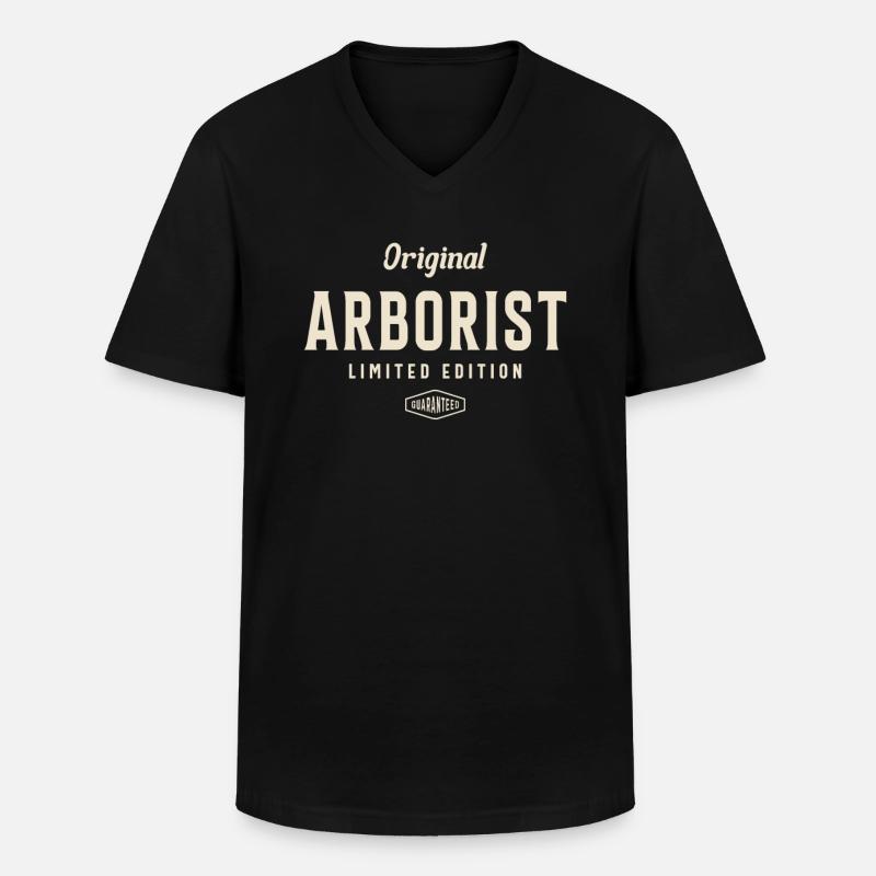 Klassischer Baumpfleger-Stil - Männer-T-Shirt mit V-Ausschnitt - Schwarz