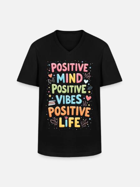 Positivity - Men's V-Neck T-Shirt - black