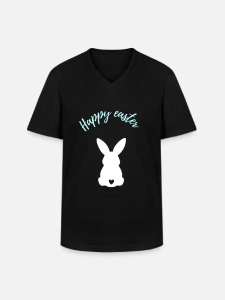 Joyeux cadeau de Pâques - T-shirt col V Homme - noir