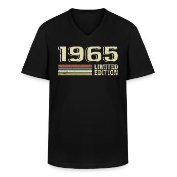 Nées en 1965 anniversaire 1965 Vintage 1965 - T-shirt col V Homme - noir - Devant - AI Model Male 178 dark (178cm)