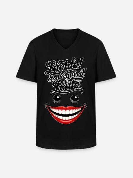 Always smiling - Men's V-Neck T-Shirt - black
