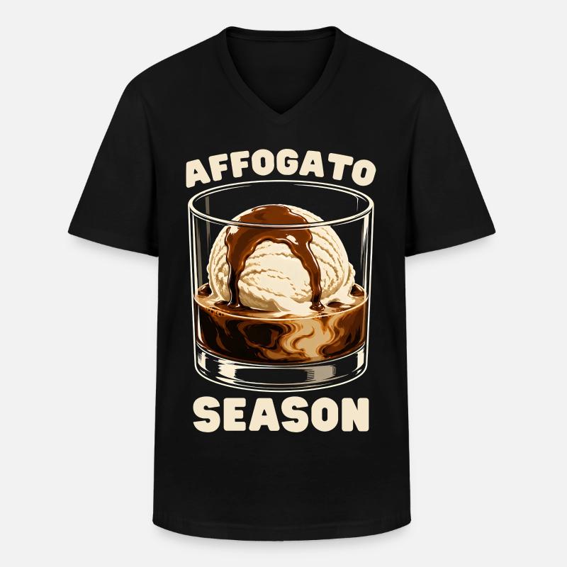 Affogato Saison - Männer-T-Shirt mit V-Ausschnitt - Schwarz