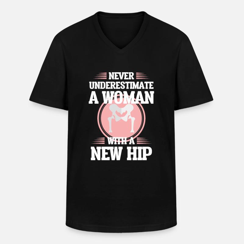 Hüftgelenkersatz Operation Ehefrau Mutter Genesung - Männer-T-Shirt mit V-Ausschnitt - Schwarz